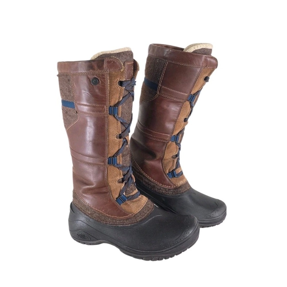 The North Face Shellista IV Tall Boots Womens 7.5 Brown Waterproof Winter Snow